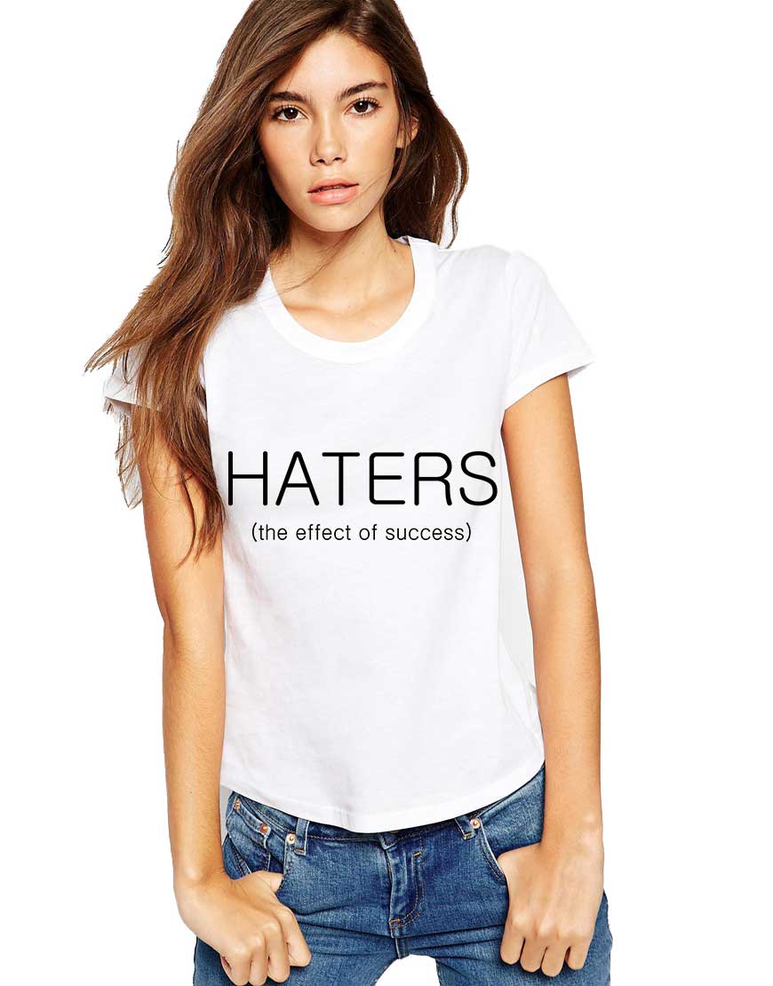 Tricou dama alb - HATERS - CATEGORIE